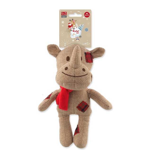 Hračka Dog Fantasy Winter Tale Nosorožec juta pískací 25cm