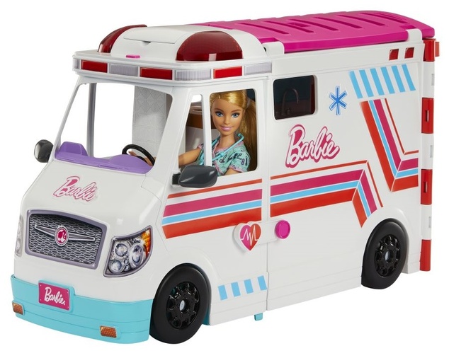 Mattel Barbie Krankenwagen und Klinik 2 in 1
