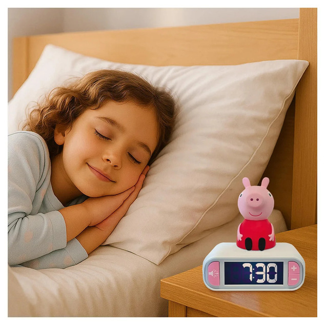 Wecker mit Nacht-3D-Licht - Peppa Wutz