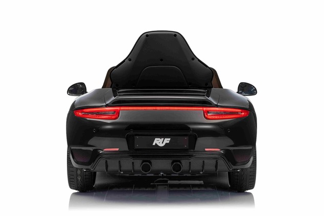 Elektrické autíčko RUF GT 12V, čierne, Otváracie dvere, 2.4 GHz diaľkové ovládanie, LED sv