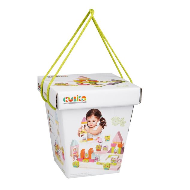CUBIKA 13906 Rozprávkové mesto - drevená stavebnica 55 dielov