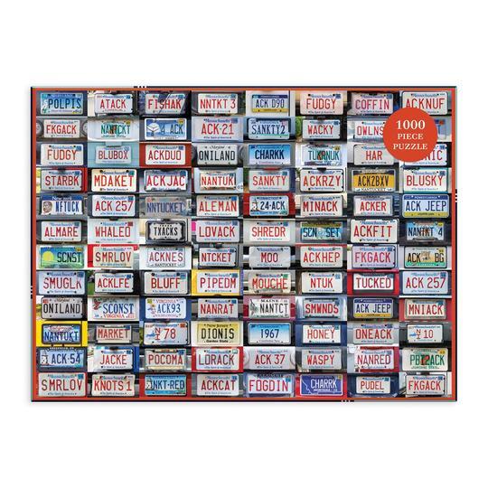 Galison Puzzle Collage Kfz-Kennzeichen 1000 Teile