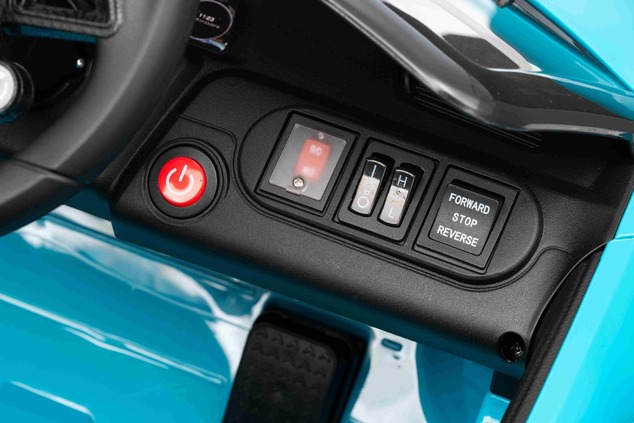 Elektrické autíčko RUF GT 12V, modré, Otváracie dvere, 2.4 GHz diaľkové ovládanie, LED sve