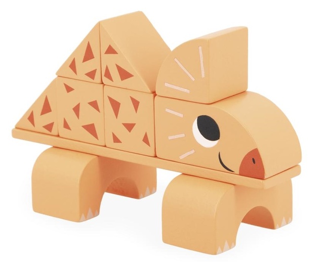 Janod Drevené kocky a stavebnica Cubikosaurus Dino