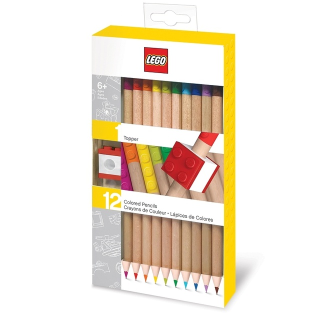 Svinčniki LEGO®, mešanica barv - 12 kosov z LEGO sponko