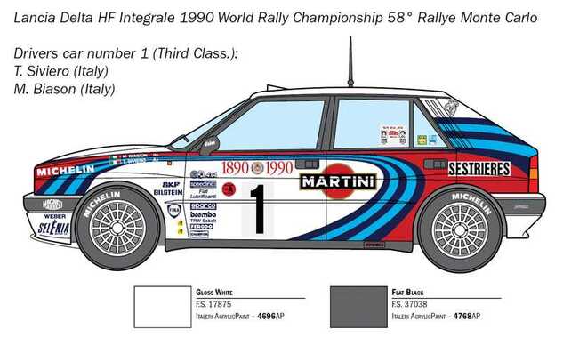 Model Kit auto 3658 - Lancia Delta HF Integrale (1:24)