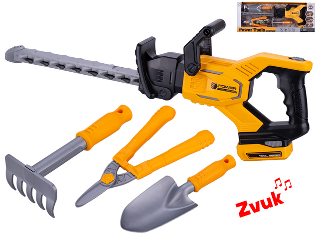 Nožnice na živý plot 57cm na batérie so zvukom a doplnkami 3ks