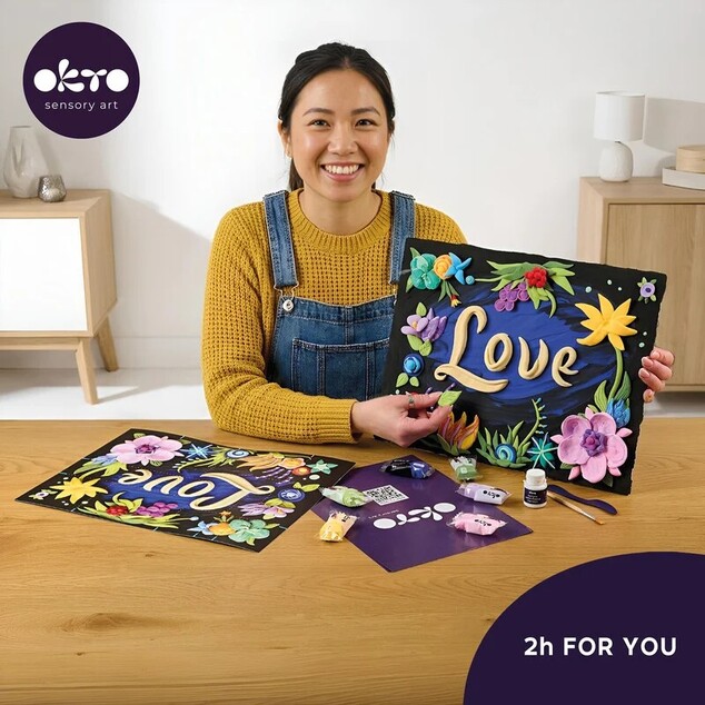 OKTO Lettering Výtvarná sada Malování hmotou "LOVE" 30x40 cm