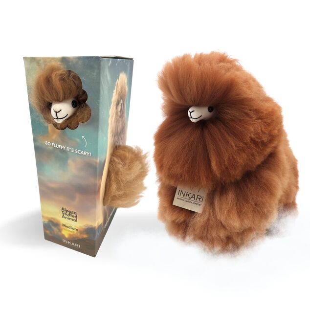INKARI Jucărie de pluș Alpaca Medium Monsterfluff Hazelnut 32cm