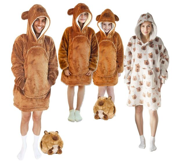 Cozy Noxxiez HW746 Capibara - cuscino di peluche riscaldante 3 in 1