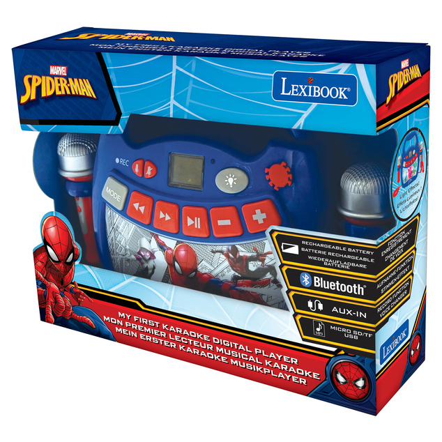 Lexibook Karaoke digitálny prehrávač svietiaci Spider-Man