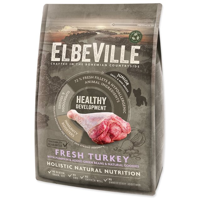 Krmivo ELBEVILLE Puppy and Junior Mini Healthy Development Fresh Turkey 4kg