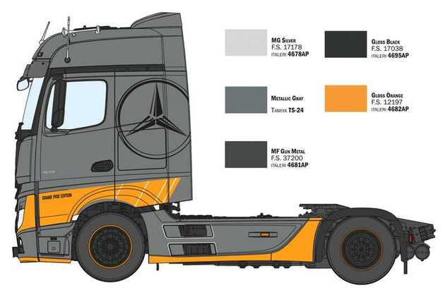 Model Kit truck 3968 - Mercedes-Benz Actros MP4 Space Grand Prix Edition (1:24)