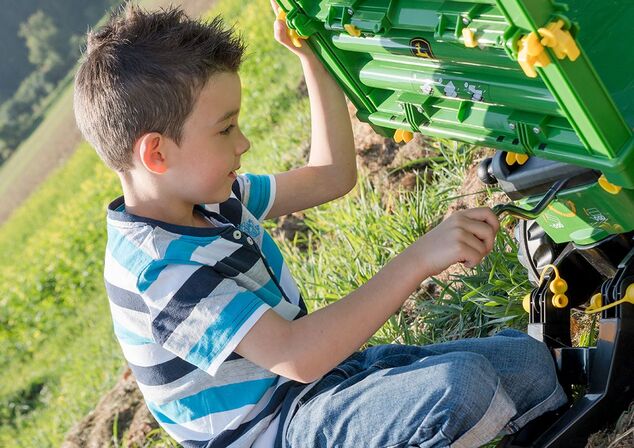 Rollytoys Vlečka John Deere vyklápacia na 3 strany