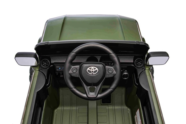 Elektrické autíčko Toyota Landcruiser 12V, vojenské zelené, široké jednomiestne sedadlo, 2