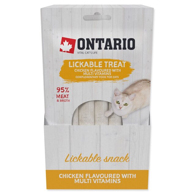 Ontario pochúťka lízací kurací s multivitamínom 5x14g