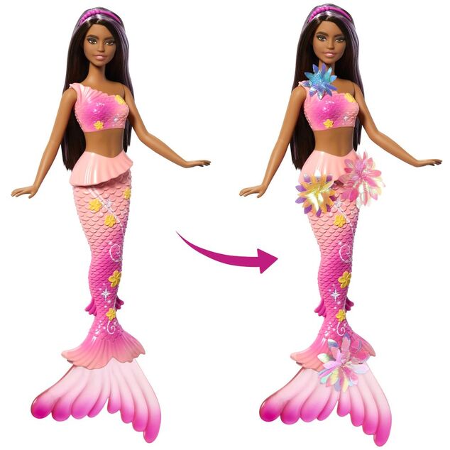 Barbie Kúzelná kvetinová morská panna tmavovláska