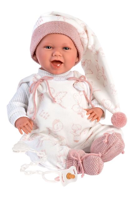 Llorens M740-06 oblečenie pre bábiku bábätko NEW BORN veľkosti 40-42 cm s nosítkom