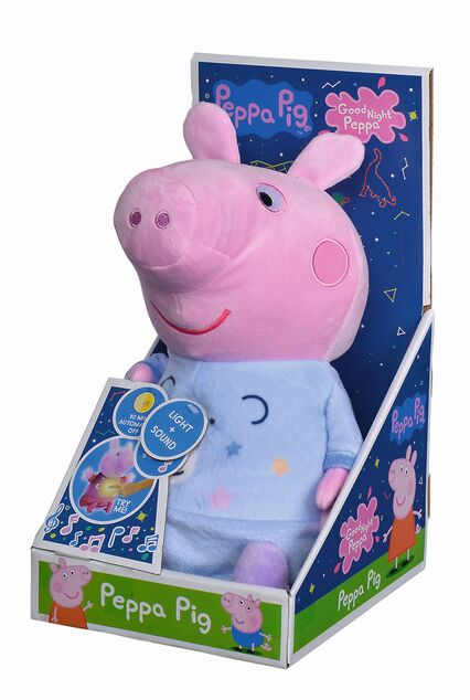 Peppa Pig 2in1 Plüsch-Schläfer spielend + hell, blau, 25 cm