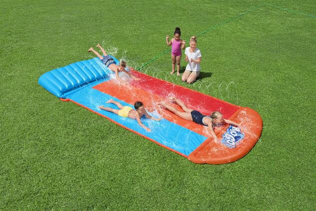 Bestway 52479 H2OGO!® Tsunami Splash Ramp™ Wasserrutsche für 3 Personen 488 x 214 cm