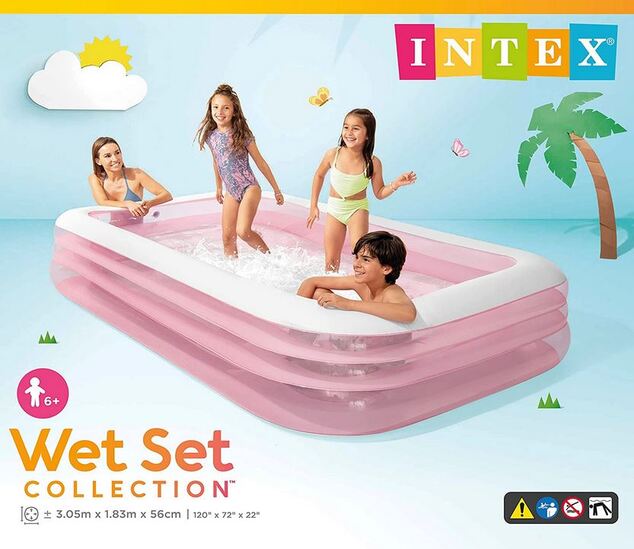 Intex 58487 Bazén nafukovací ružový 305x183x56cm