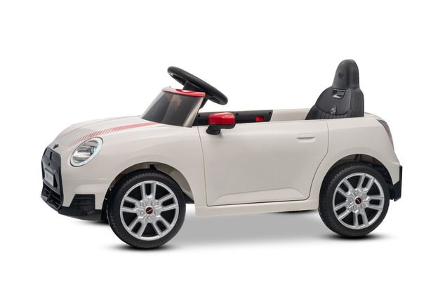 Elektrické autíčko BMW Mini Cooper 12V, biele, USB Vstup s Bluetooth pripojením na MP3 Pre