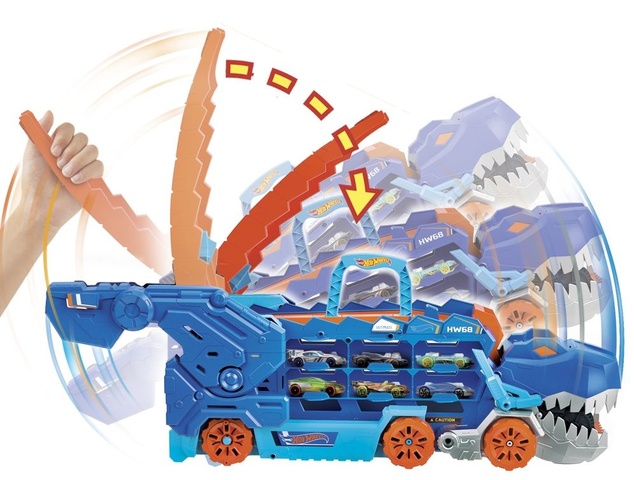 Mattel Hot Wheels City T-rex ťahač so svetlami a zvukmi