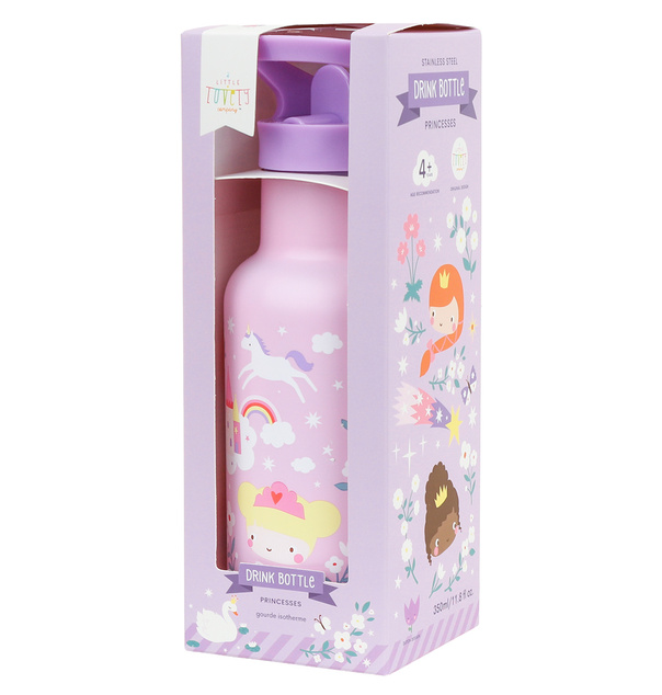 A Little Lovely Company - bouteille en acier inoxydable, 350 ml - princesses