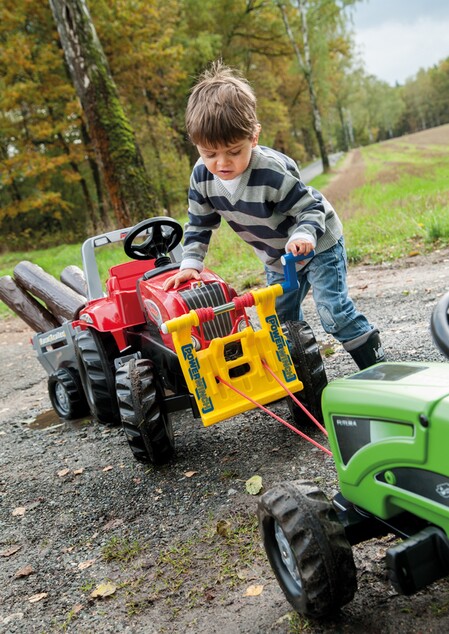Rollytoys Šliapací traktor Rolly Junior RT s vlečkou červeno-sivý