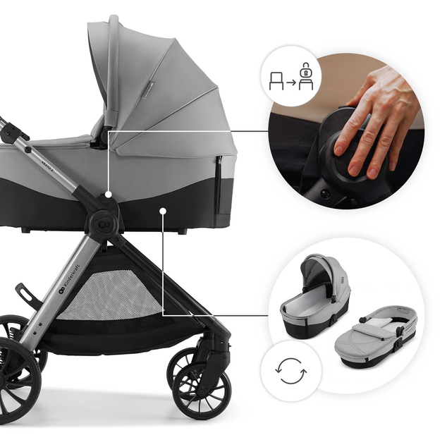 KINDERKRAFT Kombikinderwagen Vesto 2 3in1 Grau