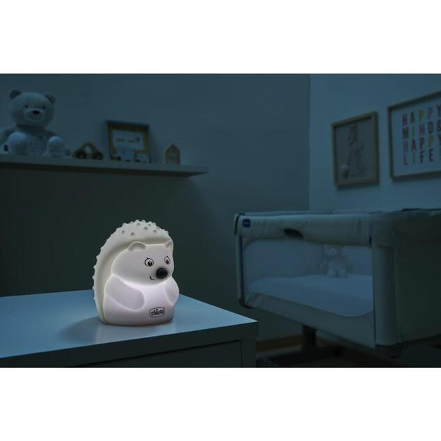CHICCO Lámpara luz nocturna recargable, portátil - Erizo