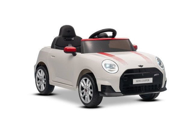 Elektrické autíčko BMW Mini Cooper 12V, biele, USB Vstup s Bluetooth pripojením na MP3 Pre