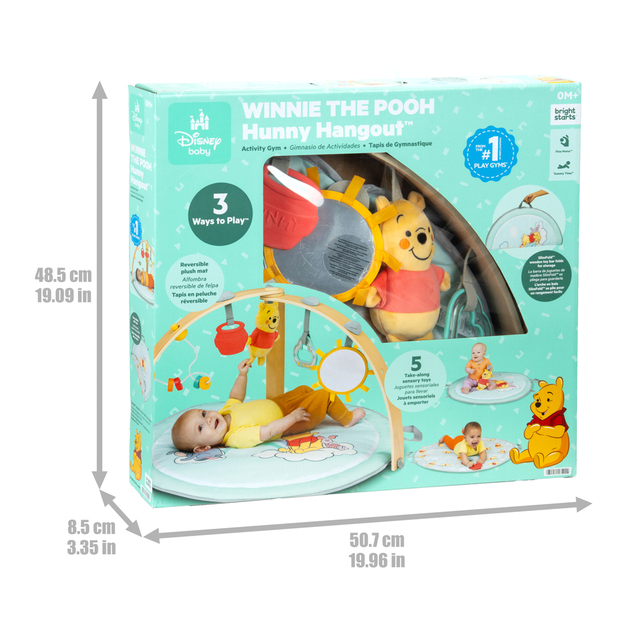 DISNEY BABY Razvojna deka za igru za motoričke i osjetilne vještine, obostrana Winnie the Pooh ™ Hu