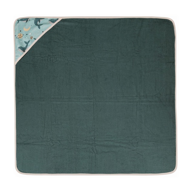 PETITE&amp;MARS Bambus-Handtuch mit Kapuze Loulou Whale Song 100 x 100 cm