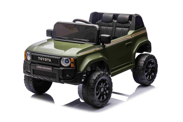 Elektrické autíčko Toyota Landcruiser 12V, vojenské zelené, široké jednomiestne sedadlo, 2