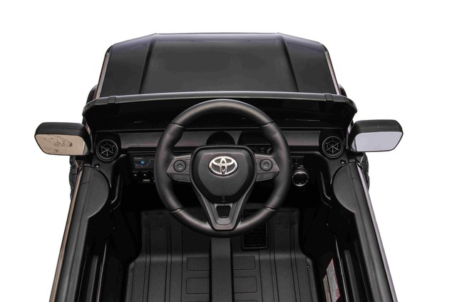 Elektrické autíčko Toyota Landcruiser 12V, čierne, široké jednomiestne sedadlo, 2,4 GHz di