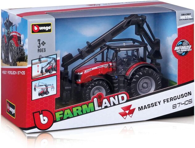 Bburago Farm Traktor 10cm Massey Ferguson 8740S - Forsttraktor