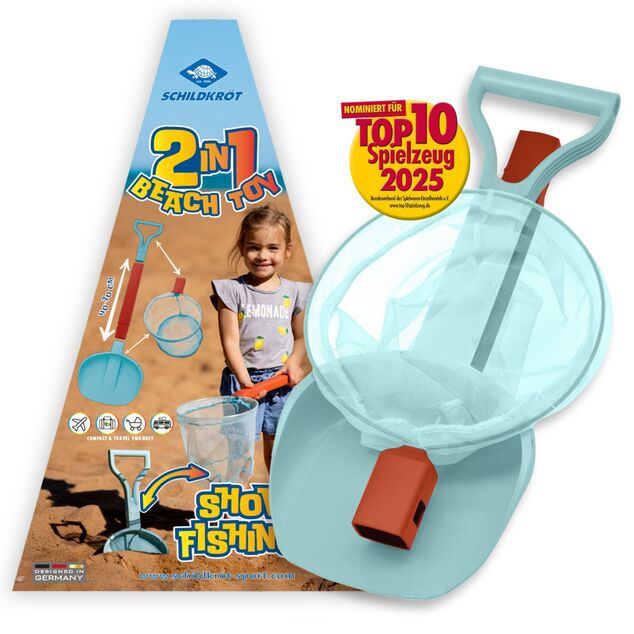 Schildkröt - set da spiaggia con paletta e rete 2 in 1