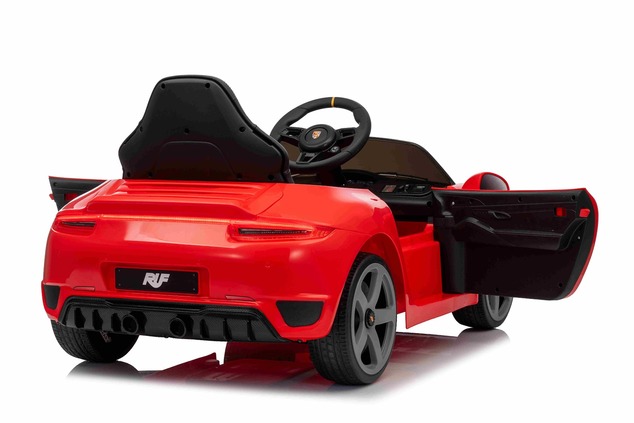 Elektrické autíčko RUF GT 12V, červené, Otváracie dvere, 2.4 GHz diaľkové ovládanie, LED s