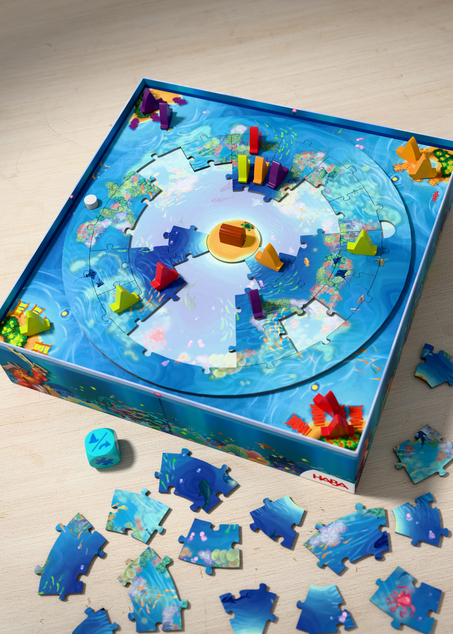 Haba Hra a Puzzle 2v1 Morský vír od 6 rokov