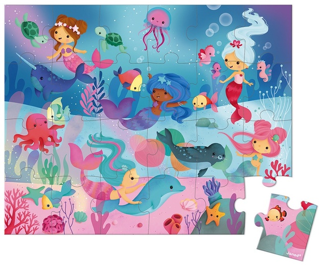 Janod Puzzle Sirenas en maletín 24 piezas