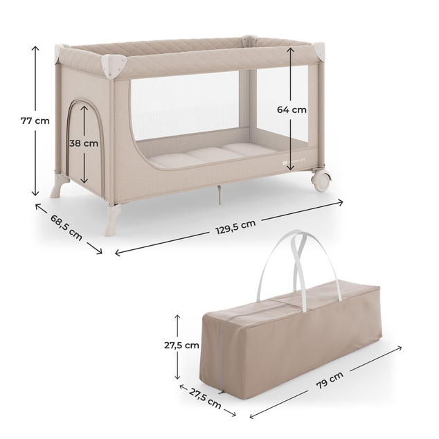 KINDERKRAFT Postieľka cestovná Leody Up Beige
