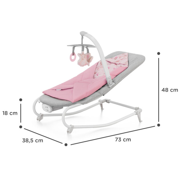 KINDERKRAFT Schaukel vibrierend mit Melodie Felio 2 Peony Rose 0m+, bis 9 kg