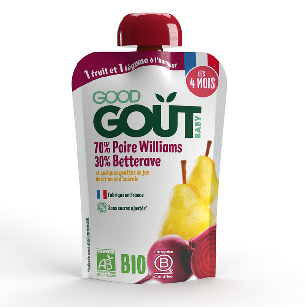 Good Gout BIO Hruška Williams s červenou repou (120 g)