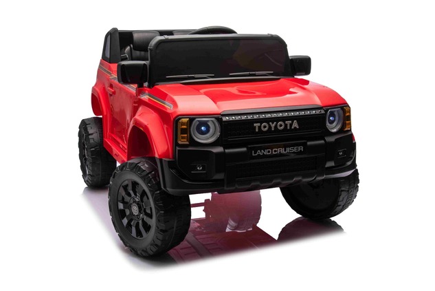 Elektrické autíčko Toyota Landcruiser 12V, červené, široké jednomiestne sedadlo, 2,4 GHz d
