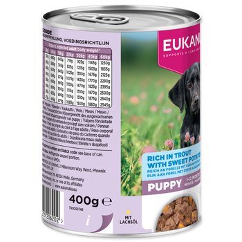 Konzerva EUKANUBA Puppy bohatá na pstruha s batátmi 400 g