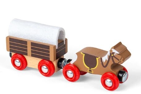 Bigjigs Rail Dřevěná vláčkodráha divoký západ 62 dílů