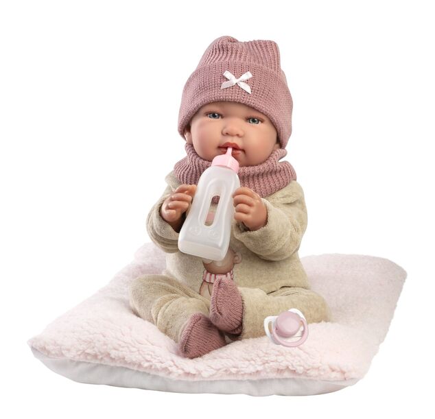 Llorens 84488 NEW BORN - muñeca bebé realista con sonidos y cuerpo de tela suave