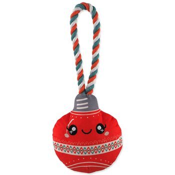 Hračka Dog Fantasy Winter Tale ozdoba vianočná pískacia, červená 30cm