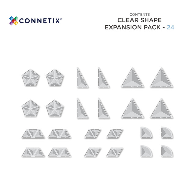CONNETIX® Clear Shape Expansion Pack set di costruzioni magnetiche 24 pezzi